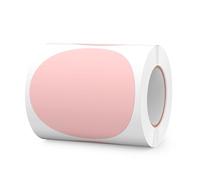 FINDAT Étiquettes Autocollantes Rondes 100 mm Rose Rouleau Vinyle 300 Gommettes Imperméable Écriture Marqueur pour Déménagement Bureau