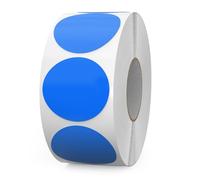 FINDAT Étiquettes Autocollantes Rondes 38 mm Bleu Rouleau Vinyle 1000 Gommettes Imperméable Écriture Marqueur pour Déménagement Bureau