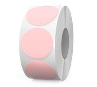 FINDAT Étiquettes Autocollantes Rondes 38 mm Rose Rouleau Vinyle 1000 Gommettes Imperméable Écriture Marqueur pour Déménagement Bureau