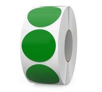 FINDAT Étiquettes Autocollantes Rondes 38 mm Vert Rouleau Vinyle 1000 Gommettes Imperméable Écriture Marqueur pour Déménagement Bureau