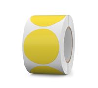 FINDAT Étiquettes Autocollantes Rondes 50 mm Jaune Rouleau Vinyle 500 Gommettes Imperméable Écriture Marqueur pour Déménagement Bureau