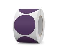 FINDAT Étiquettes Autocollantes Rondes 50 mm Violet Rouleau Vinyle 500 Gommettes Imperméable Écriture Marqueur pour Déménagement Bureau