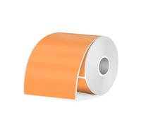 FINDAT Étiquettes thermiques oranges 50 x 80 mm pour M110/M220 100 pièces | Autocollant, vinyle, imperméable, imprimables, inscriptible. Pour école, bureau, cadeau, code-barres & DIY