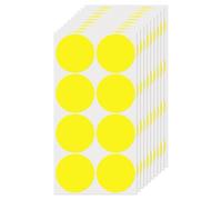 FINDAT Gommettes Autocollantes Rondes 50 mm Jaune 80 Étiquettes Couleur Codage Cercle Feuille Points pour Bureau Maison Entrepôt