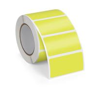 FINDAT Jaune Étiquette Thermique 50 X 25 mm Rouleau Vinyle Autocollant Étiquette d'imprimante Rectangulaire Imperméable pour le Bureau DIY Design Code à Barres ExpéDition 500 PièCes