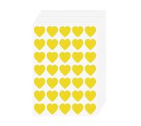 FINDAT Lot de 700 autocollants en vinyle imperméables et amovibles en forme de cœur jaune de 25 mm pour la Saint-Valentin, décoration à faire soi-même