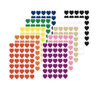 FINDAT Lot de 700 autocollants en vinyle imperméables et amovibles en forme de cœur multicolores de 25 mm pour la Saint-Valentin, décoration à faire soi-même
