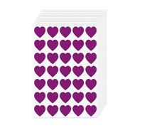 FINDAT Lot de 700 autocollants en vinyle imperméables et amovibles en forme de cœur violet de 25 mm pour la Saint-Valentin, décoration à faire soi-même