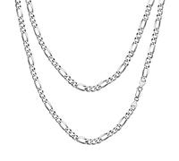 FindChic Chaine Argent Homme 45 cm Collier Figaro Femme 925 Maille Fine 3 mm Ras de Cou pour Pendentif Cadeau Enfant Chaîne Massif Gourmette Fille Ado Adult Bijoux Fetes des Peres Mari Noel