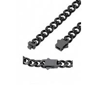 FindChic Chaine Noir pour Homme Acier Inoxydable 46cm Collier chaîne Maille Gourmette Miami Chaine Chunky Steampunk