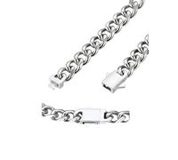 FindChic Collier Chaîne Maille Gourmette Miami Homme 6mm Chaîne Argent Maille Cubaine 71cm