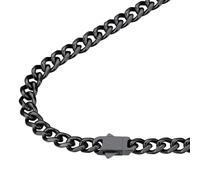FindChic Collier Chaîne Noir Maille Gourmette Miami Homme 6mm Chaîne Argent Maille Cubaine 71cm