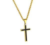 FindChic Collier Croix Chretienne Femme Or Plaque Croix Pendentif Homme Chaine Religieuse Bijoux Cadeau Ado Jeune Adult
