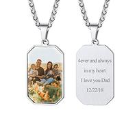 FindChic Collier Homme Porte Photo Dedans pour Homme Plaque Militaire Porte Photo Prénom Personnalisé