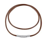 FindChic Colliers Cuir Cordon en Collier pour Pendentif Femme Homme Chaîne Noir/Marron Ras de Cou Épaisseur 2/3mm Waterproof Boutton Rotatif avec Fermoir Acier Inoxydable Longueur 40cm-75cm