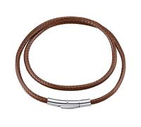 FindChic Colliers Cuir Cordon en Collier pour Pendentif Femme Homme Chaîne Noir/Marron Ras de Cou Épaisseur 2/3mm Waterproof Boutton Rotatif avec Fermoir Acier Inoxydable Longueur 40cm-75cm