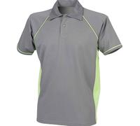 Finden and Hales Herren Performance Paspel Polo Shirt PC3762 (S) (Grau/Limone)