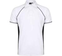 Finden and Hales Polo Hommes Performance Passepoil PC3762 (3XL) (Blanc/Noir/Noir)