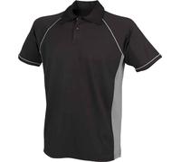 Finden and Hales Polo Hommes Performance Passepoil PC3762 (L) (Noir/Gris)