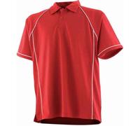 Finden and Hales Polo Hommes Performance Passepoil PC3762 (L) (Rouge/Blanc)