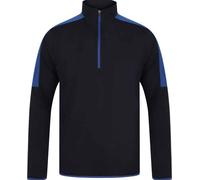 Finden & Hales Hommes Contraste Zip Midlayer Top PC3508 (M) (Bleu marine/bleu roi)