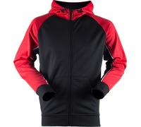 Finden & Hales Veste de sport à capuche pour homme avec évacuation de l'humidité RW4690 (2XL) (Noir/Rouge/Blanc)