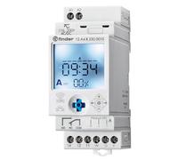 Finder 12.A4.8.230.0010 Interrupteur horaire pour rail 230 V/DC, 230 V/AC programme hebdomadaire
