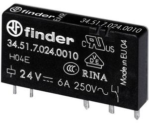 Finder 34.51.7.024.4010 Relais pour circuits imprimés 24 V/DC 6 A 1 inverseur (RT) 1 pc(s)