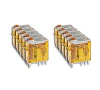Finder 465280480054 Relais embrochable 2RT 8 A 48 Vac avec Bouton test/Indicateur mécanique/LED Agni en lot de 10 unités