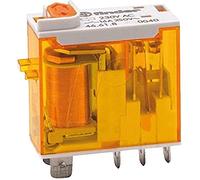 Finder 466182300040 Relais embrochable 1RT 16 A 230 VAC Bouton test/Indicateur mécanique cosse faston AgNi en lot de 10 unités