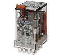 Finder 553480240040 Relais embrochable 4RT 7 A 24 Vac avec Bouton test/Indicateur mécanique