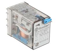 Finder 553490120040 Relais embrochable 4RT 7 A 12 Vdc avec Bouton test/Indicateur mécanique