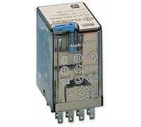 Finder 553490240040 Relais embrochable 4RT 7 A 24 Vdc avec Bouton test/Indicateur mécanique
