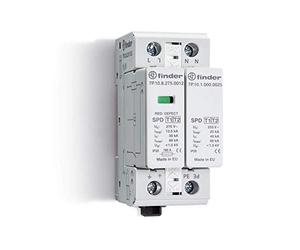 Finder 7P1282751012 Parafoudre Type 1 pour Système monophasé/triphasé L-N avec Varistor/Eclateur extractible