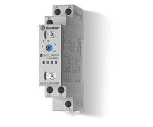Finder 800102400000PAS Relais temporisé modulaire multifonction multi-tension 1RT 16 A de 12 à 240 Vac/dc 0,1 s à 24 h