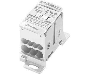Finder 9D.01.5.080.0304 Répartiteur blanc 7 pôles 6 mm² 80 A 1000 V/AC, 1500 V/DC Type de conducteur = L, N, PE