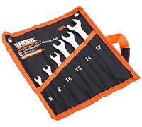 Finder BS192180D Combination Wrench Set, Open and Box End Metric Spanner Set, 6mm-17mm, Set of 6Pcs