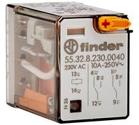 Finder Relais enfichable Industriel Miniature 55.32.8.230.0040 - Tension d'alimentation 230 V AC, 2 W, 10 A