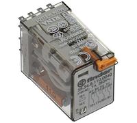 Finder série 55 - Rele 110 VAC 4 contacts Bouton poussoir + voyant + LED Agni + au