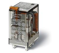 Finder série 55 - Rele industriel 60 VDC Bouton poussoir + voyant 2 contacts Agni + au