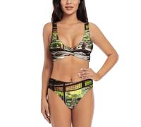 Finding a Place of Purity Maillot de bain bikini imprimé pour femme, noir, Taille M