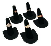 Findingking 5 en velours noir doigt bague bijoux Vitrine Support Présentoir