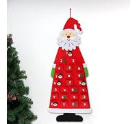 FINDIR Calendrier de l'Avent en Feutre de Noël Calendrier de l'Avent Calendrier de l'Avent a Remplir Sac en Feutre Pere Noel Arbre de Noël DIY Calendrier de l'Avent pour décoration de Noël