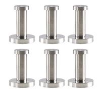 FINDIR Lot de 6 Crochets Patere Mural Inox Ronds Argent Patères de Salle de Bains Support Mural en Acier Inoxidable de 52 mm Crochet Mural Peignoir pour Serviette Manteau Chambre Cuisine