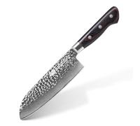 FINDKING Couteau Santoku Damas 17,5cm, Style Japonais Série Raven
