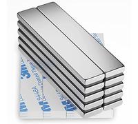 FINDMAG aimant puissant, 10 pièces 60 x 10 x 3 mm aimant néodyme, aimant terre rare avec colle double face, aimant très puissant magnétique pour: réfrigérateur, tableau blanc, mur, verre, bois, tissu