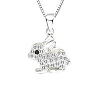 findout collier en argent sterling pendentif diamant lapin (de f1421)