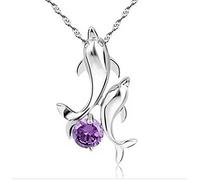 findout dames en argent sterling améthyste collier pendentif dauphin .pour femmes filles enfants. (f1128)