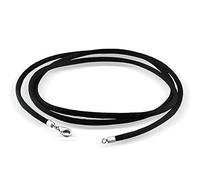 Findout fait à la main 2mm Noir Soie Cordon Chaîne Collier Pour Les Femmes Avec Argent Sterling Fermoir Homard Hyponique Mince Lisse Doux Corde Chaîne Collier Pour Les Femmes Fille Garçon (18)