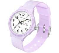 findtime Montre Analogique Montre Bracelet Éducative pour Enfants,Garçon,Fille, Facile d’Apprendre à Lire l’Heure Rétro-éclairage LED